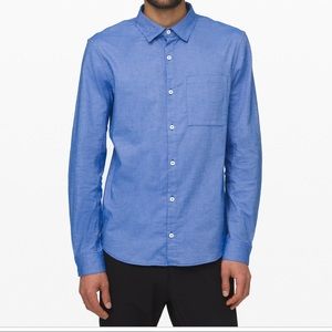 Blue Button Up Long sleeve Lulu Lemon